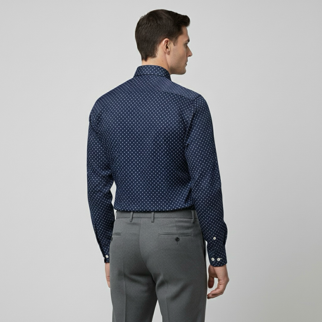 Μακρυμάνικο πουκάμισο με γιακά με κουμπιά για άνδρες, κομψό και καθημερινό