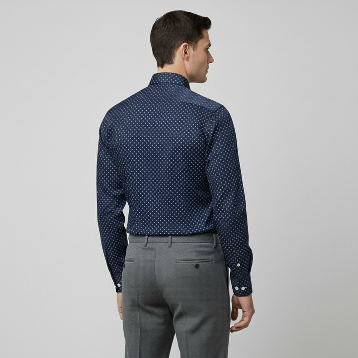 Μακρυμάνικο πουκάμισο με γιακά με κουμπιά για άνδρες, κομψό και καθημερινό