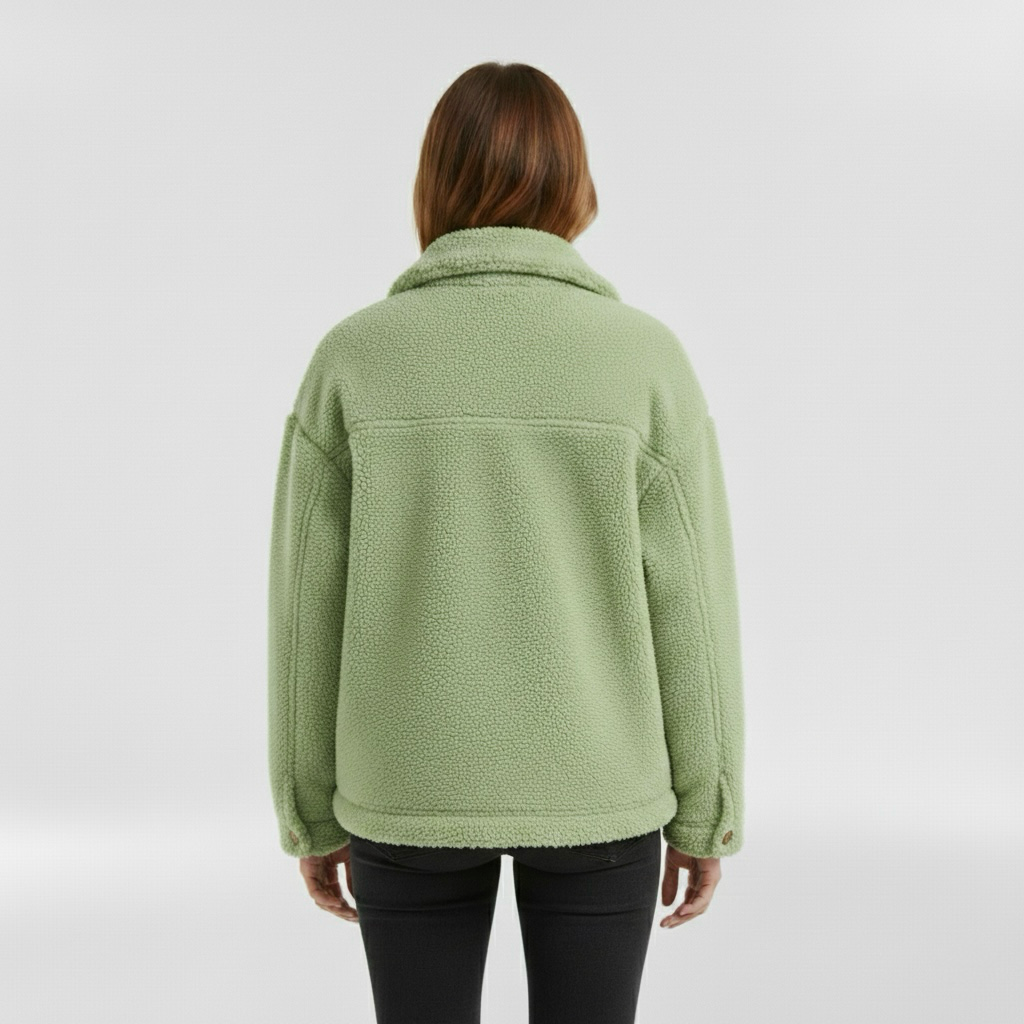 Chaqueta polar para mujer con botones delanteros para abrigarse a diario