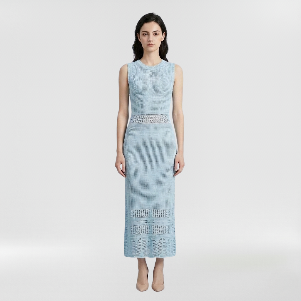 Μίντι φόρεμα χωρίς μανίκια για γυναίκες με εφαρμοστή σχεδίαση