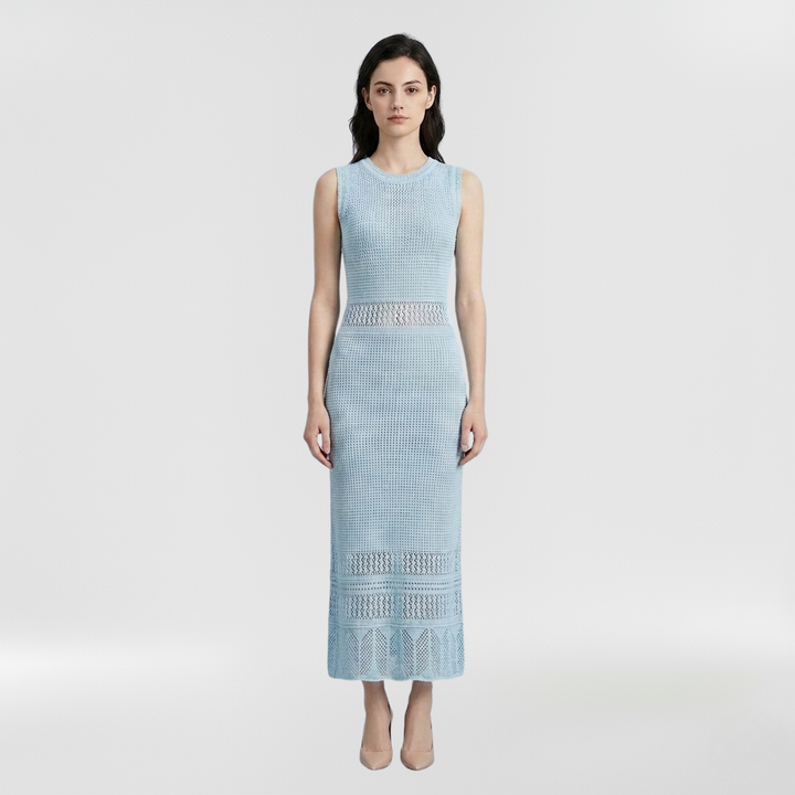 Μίντι φόρεμα χωρίς μανίκια για γυναίκες με εφαρμοστή σχεδίαση