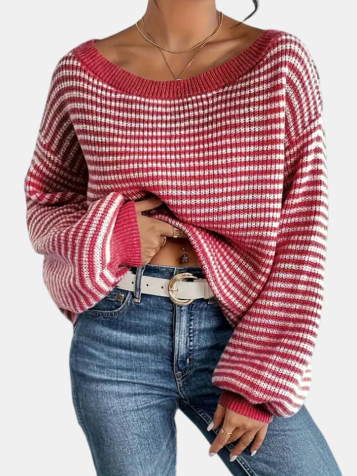 Nivora Pull Femme | Pull Rayé à Manches Longues