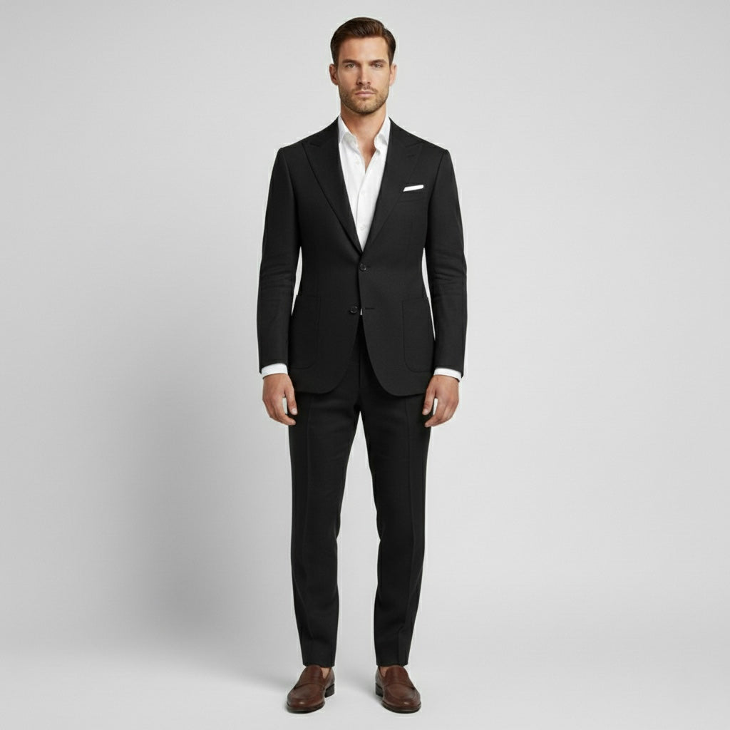 Costume en lin 2 pièces pour homme avec veste croisée pour mariages