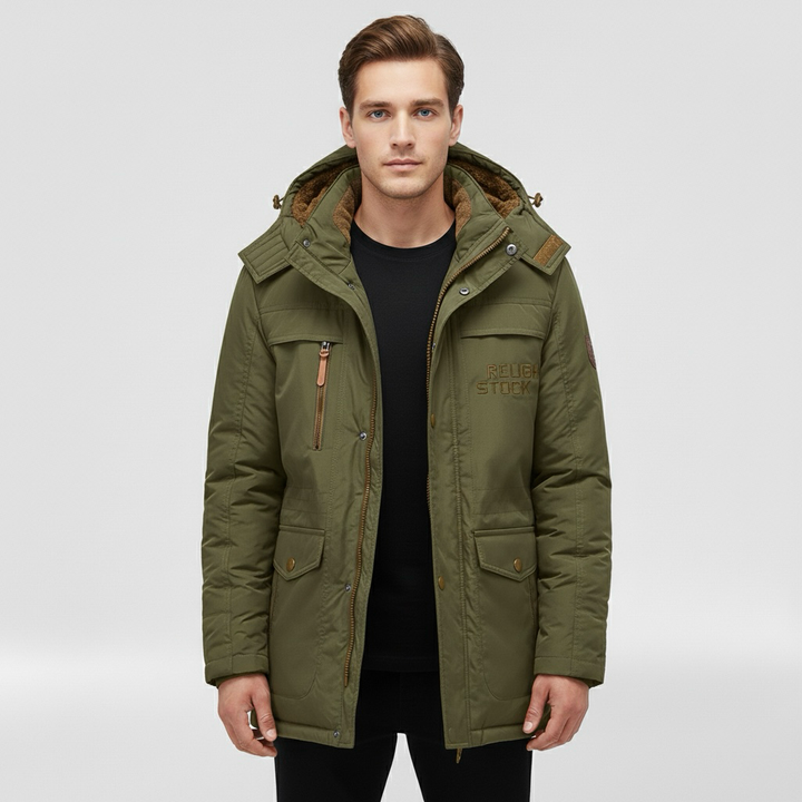 Pánská prošívaná bunda s kapucí, každodenní zimní kabát