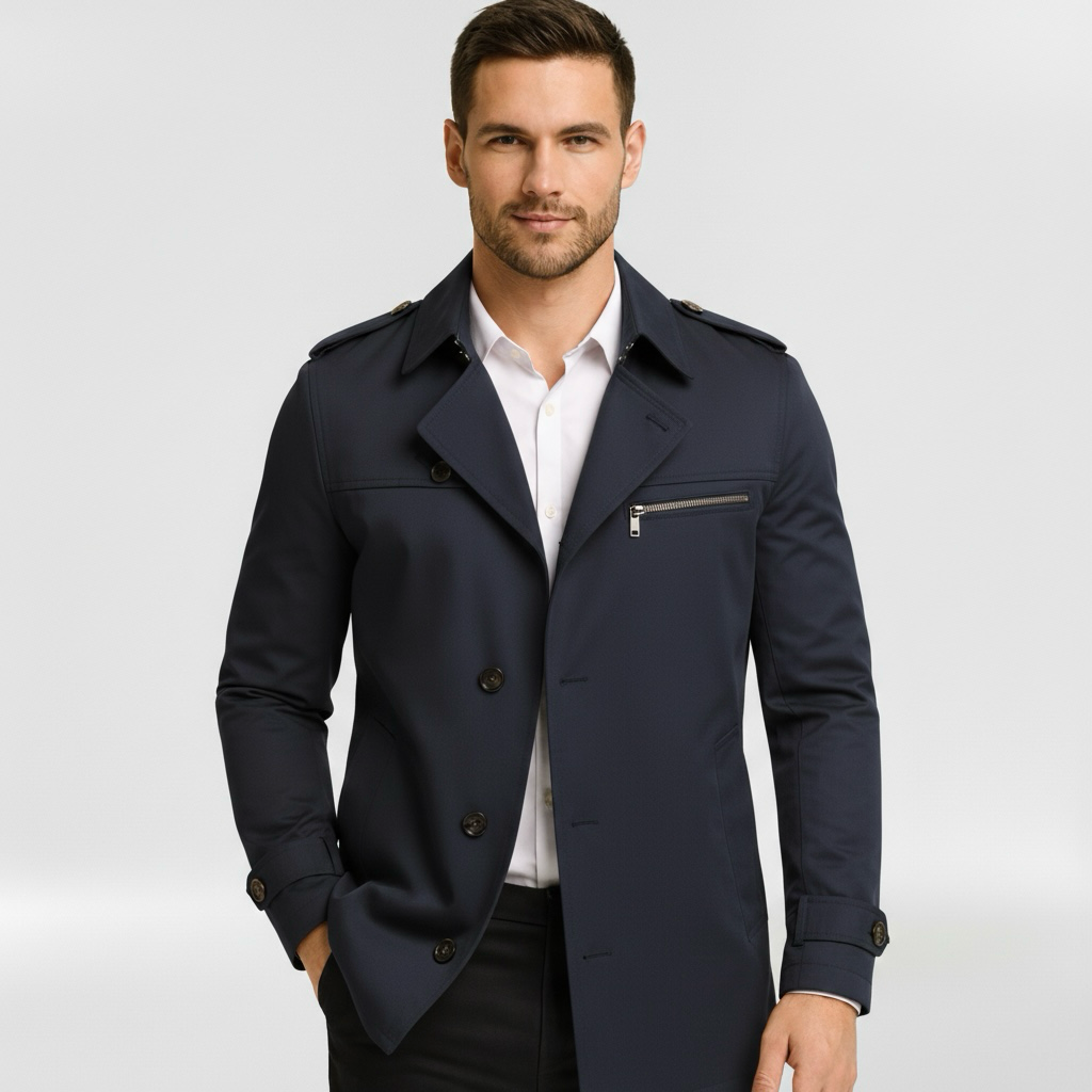 Płaszcz męski z kołnierzem z klapą do eleganckiej i codziennej odzieży wierzchniej