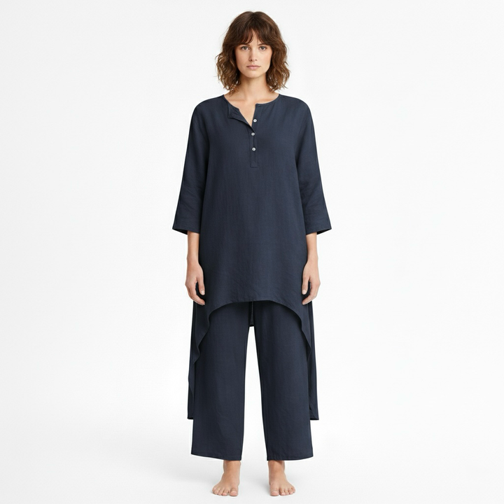 Dámská dvoudílná souprava s tunikou a kalhotami na každý den