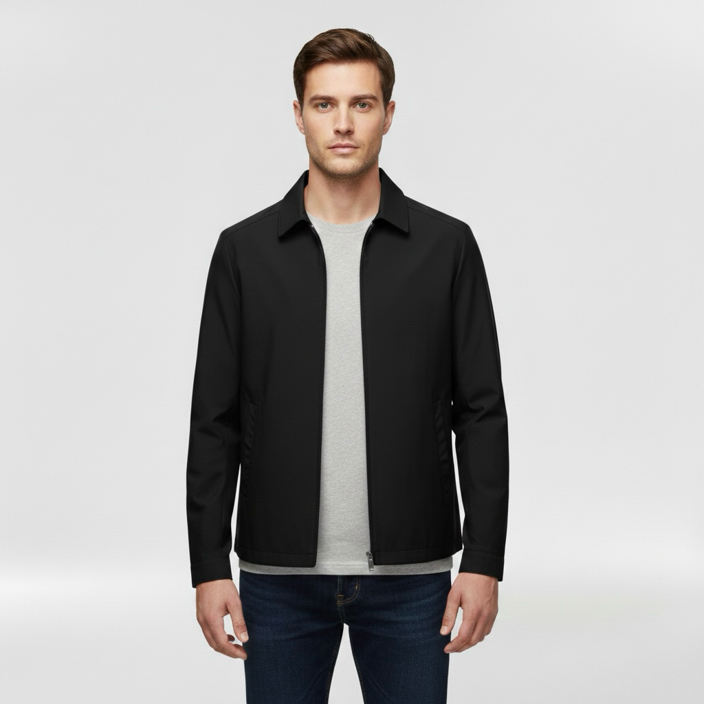 Jachetă de vară pentru bărbați cu fermoar frontal pentru uz zilnic ușor