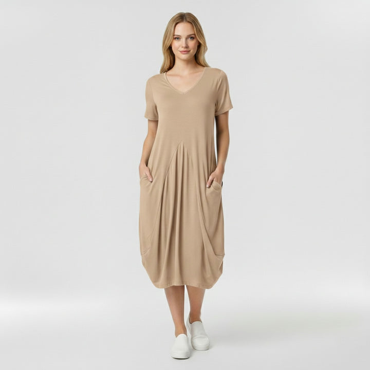 Marzenna | elegantní šaty zvýrazňující pas, nabízející uvolněný styl