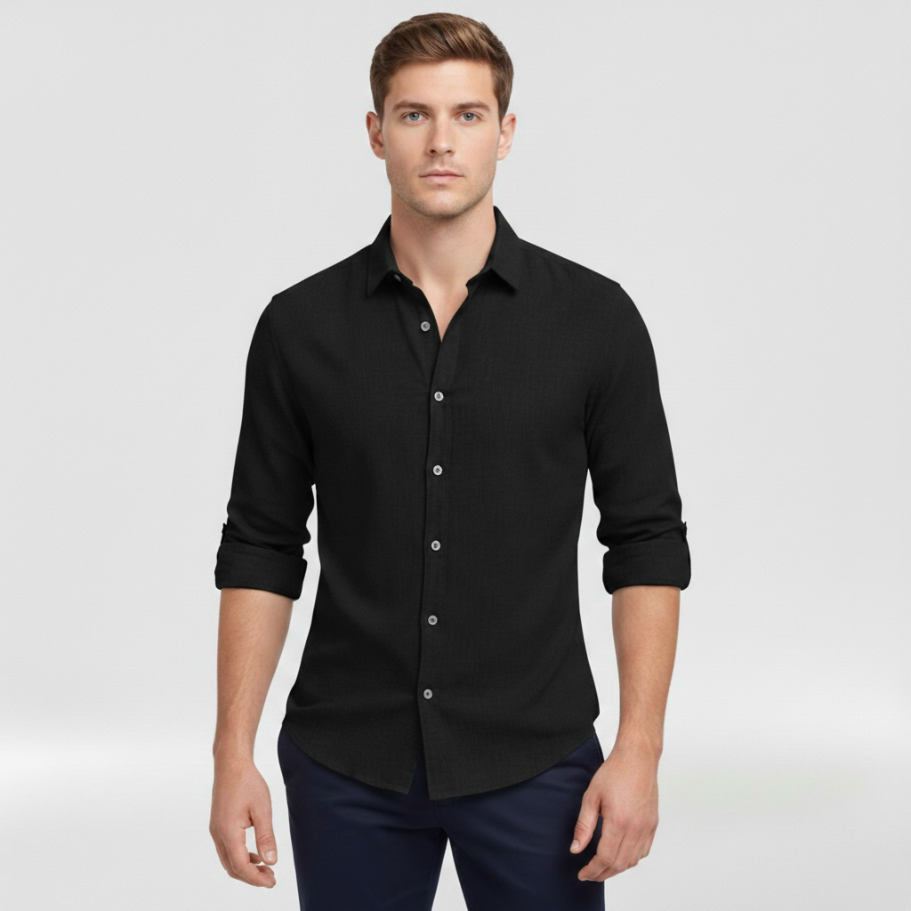 Hemd mit langen Ärmeln und Knopfleiste für Herren, ideal für den Alltag