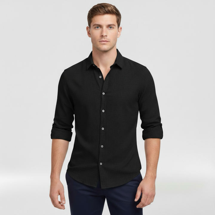 Hemd mit langen Ärmeln und Knopfleiste für Herren, ideal für den Alltag