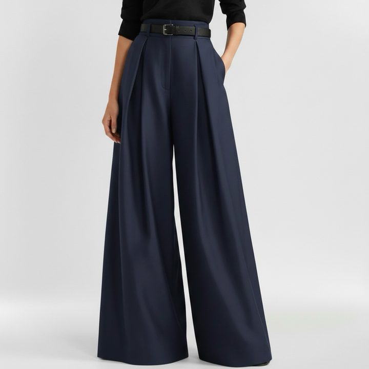 Γυναικείο παντελόνι με φαρδιά μπατζάκια και ψηλή μέση για κομψή καθημερινή εμφάνιση