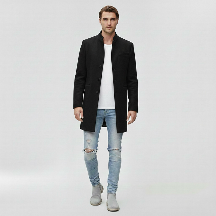 Μακρύ παλτό για άνδρες για επίσημη καθημερινή εμφάνιση σε δροσερό καιρό