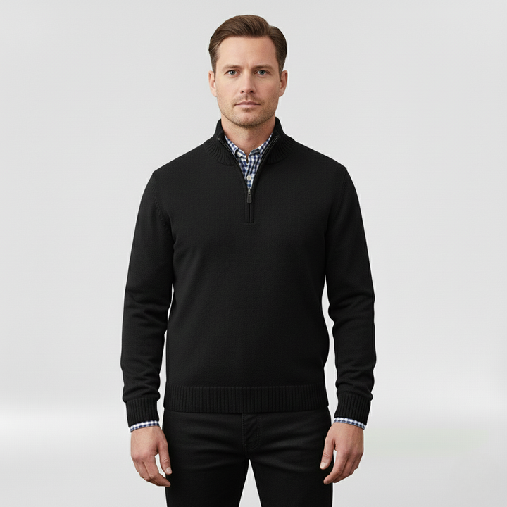 Pánský svetr se středním zipem pro vrstvení a každodenní nošení
