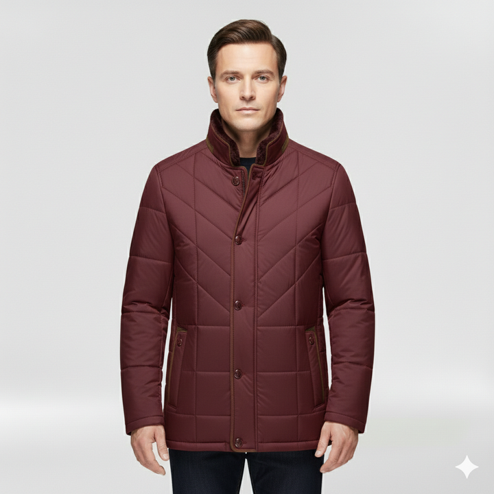 Kurtka męska z wysokim kołnierzem na zimę