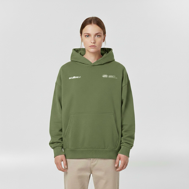 Dámska mikina s kapucňou v nadrozmernom štýle s predným vreckom