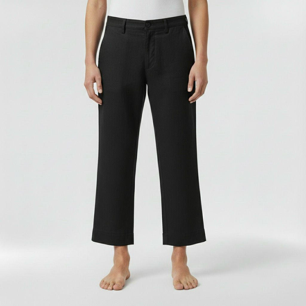 Pánské lněné kalhoty rovného střihu pro každodenní nošení