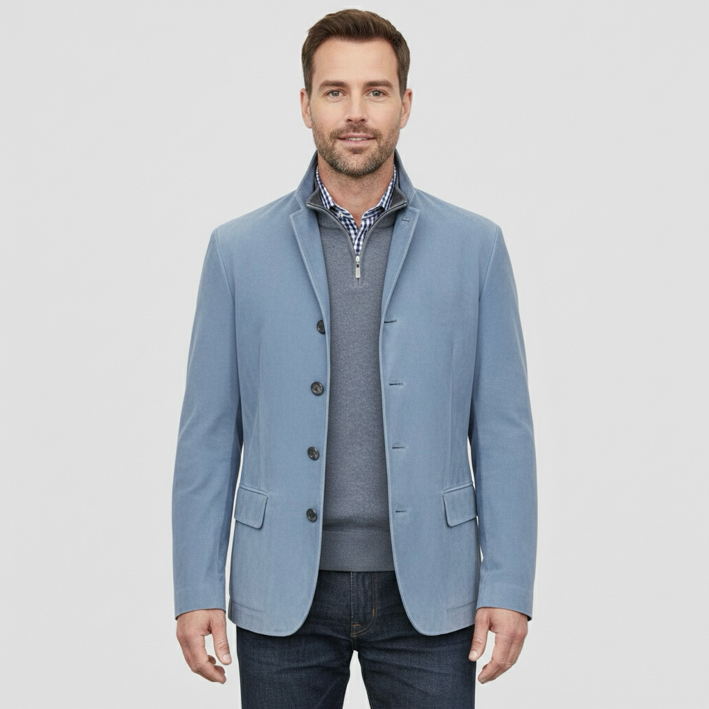 Ανδρικό casual σακάκι με απλή κουμπωτή σειρά για καθημερινή κομψή χρήση