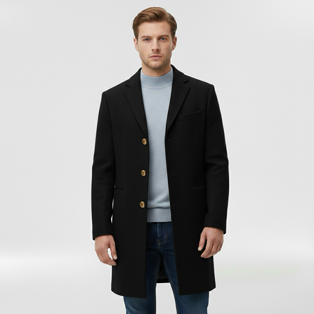 Trenchcoat für Herren mit Knöpfen für elegante Alltagsmäntel