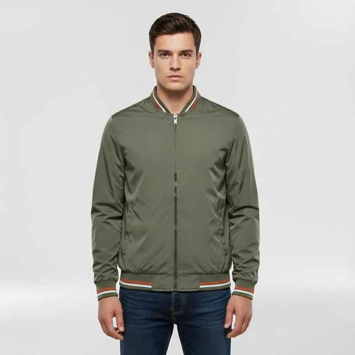 Kurtka bomberka z przednim zamkiem błyskawicznym na co dzień Smart Casual Wear