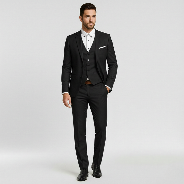 Costume 3 pièces pour homme avec veste, gilet et pantalon pour mariages
