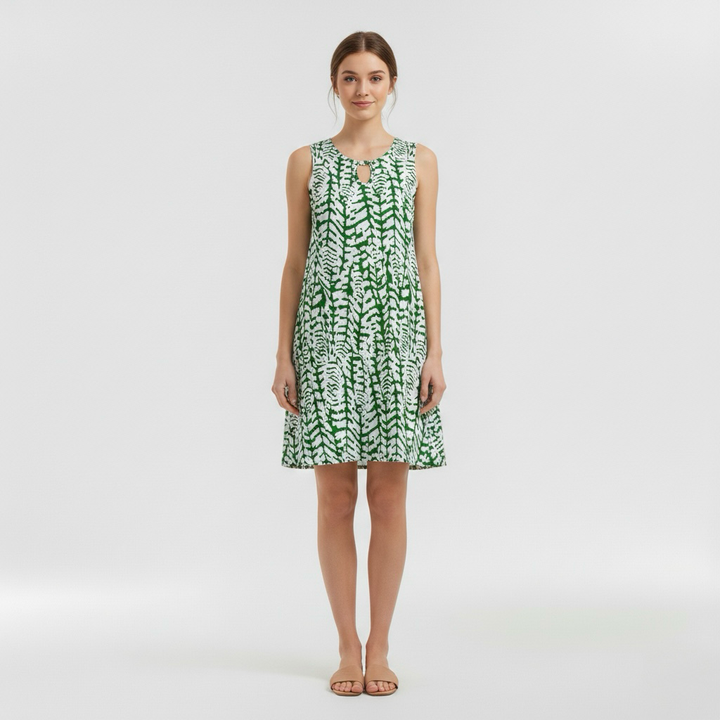 Dámské letní mini šaty bez rukávů s potiskem