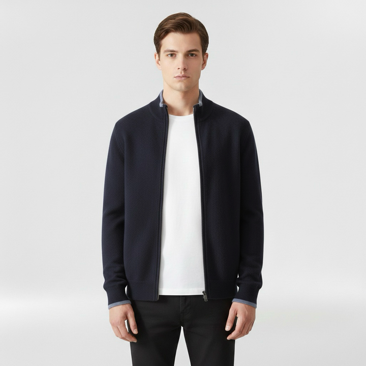 Pánská bavlněná bunda na zip pro vrstvení v chytrém neformálním stylu