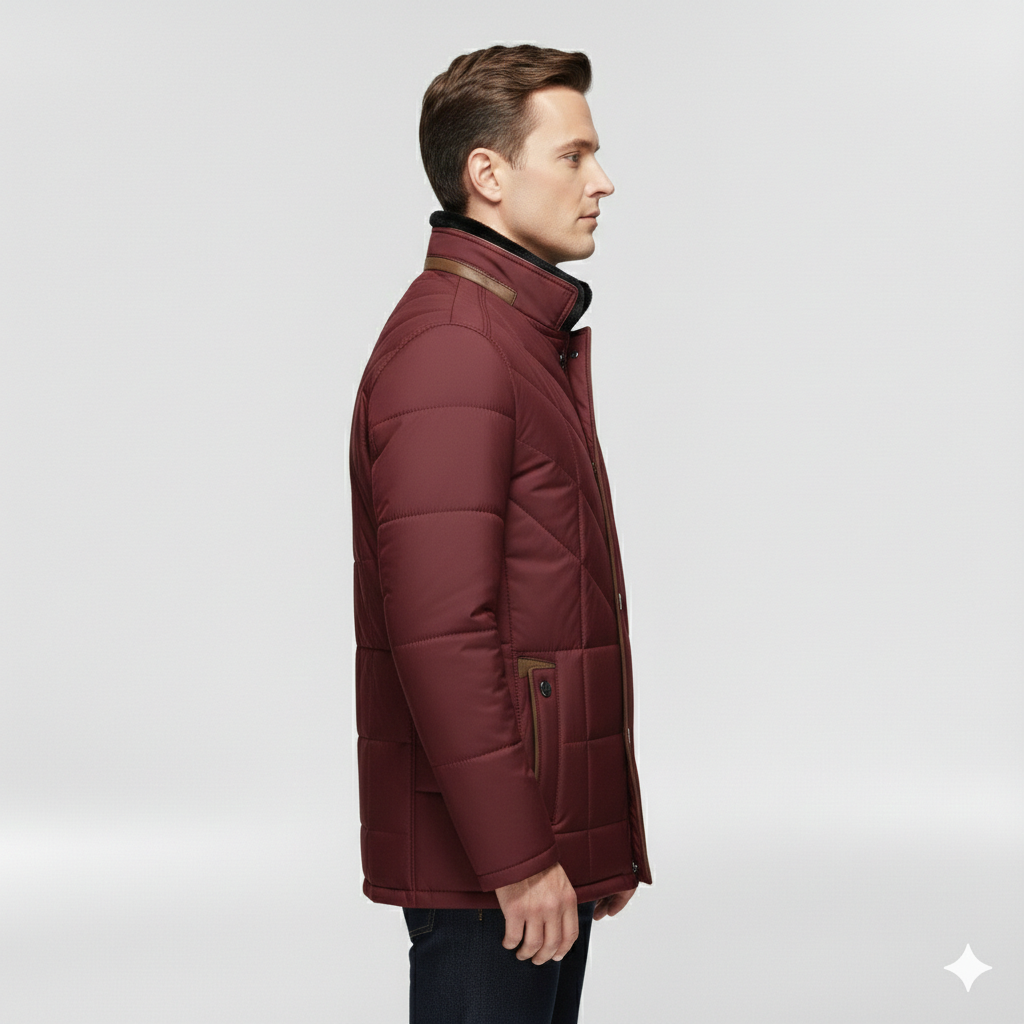 Kurtka męska z wysokim kołnierzem na zimę