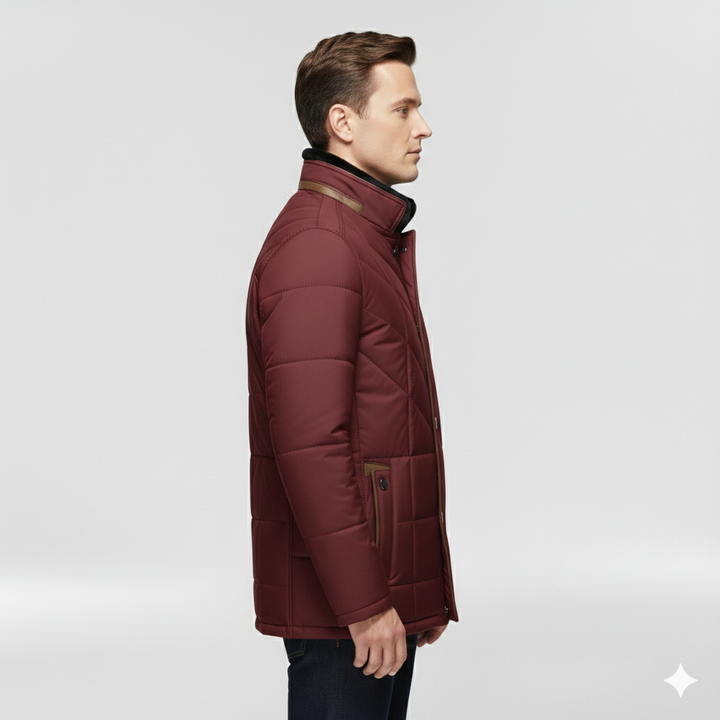 Kurtka męska z wysokim kołnierzem na zimę