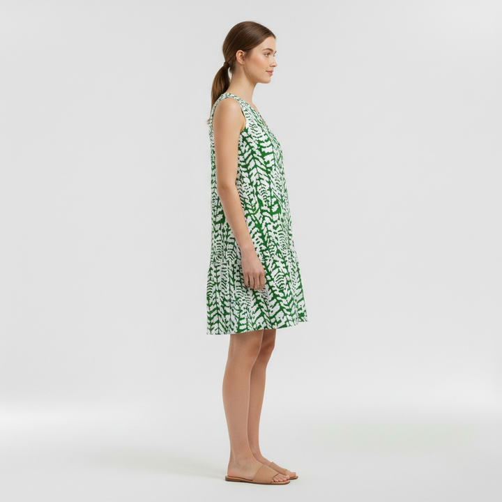 Dámské letní mini šaty bez rukávů s potiskem