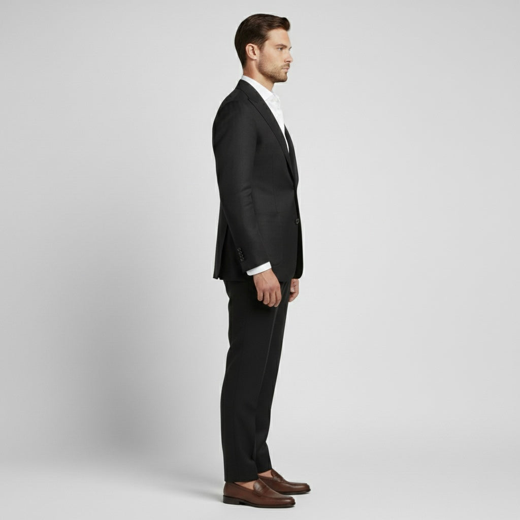 Costume en lin 2 pièces pour homme avec veste croisée pour mariages