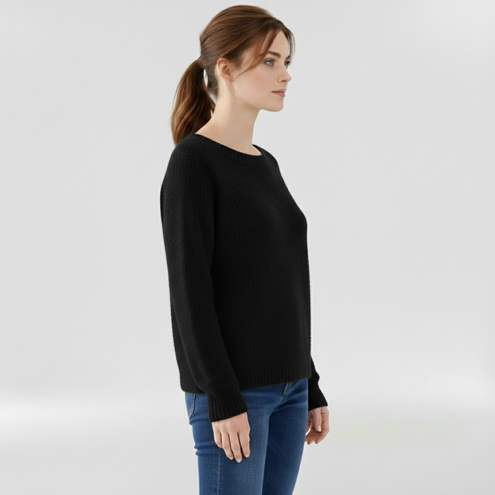 Dámský svetr s kulatým výstřihem a dlouhými rukávy pro každodenní nošení