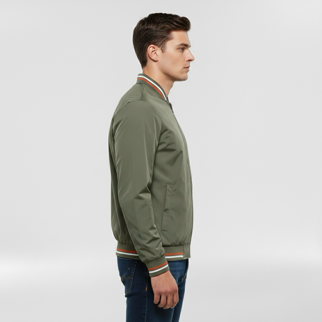 Kurtka bomberka z przednim zamkiem błyskawicznym na co dzień Smart Casual Wear