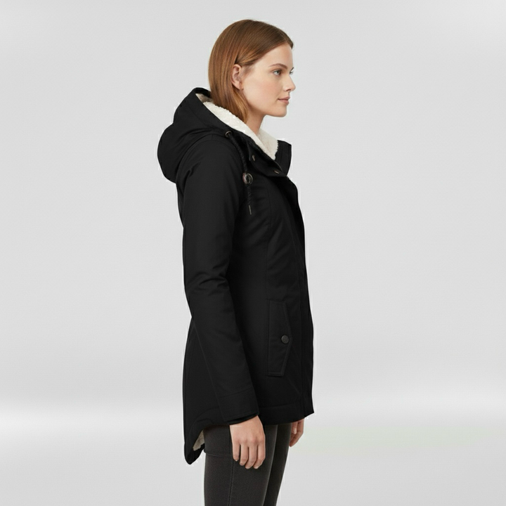 Parka invernale da donna con cappuccio per uso quotidiano e all'aperto