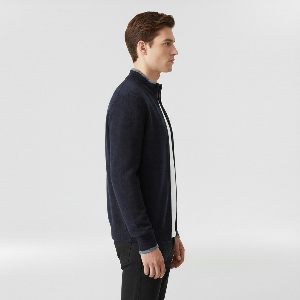 Pánská bavlněná bunda na zip pro vrstvení v chytrém neformálním stylu