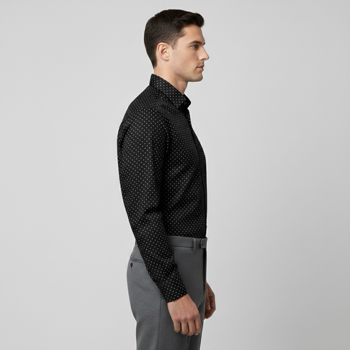 Μακρυμάνικο πουκάμισο με γιακά με κουμπιά για άνδρες, κομψό και καθημερινό