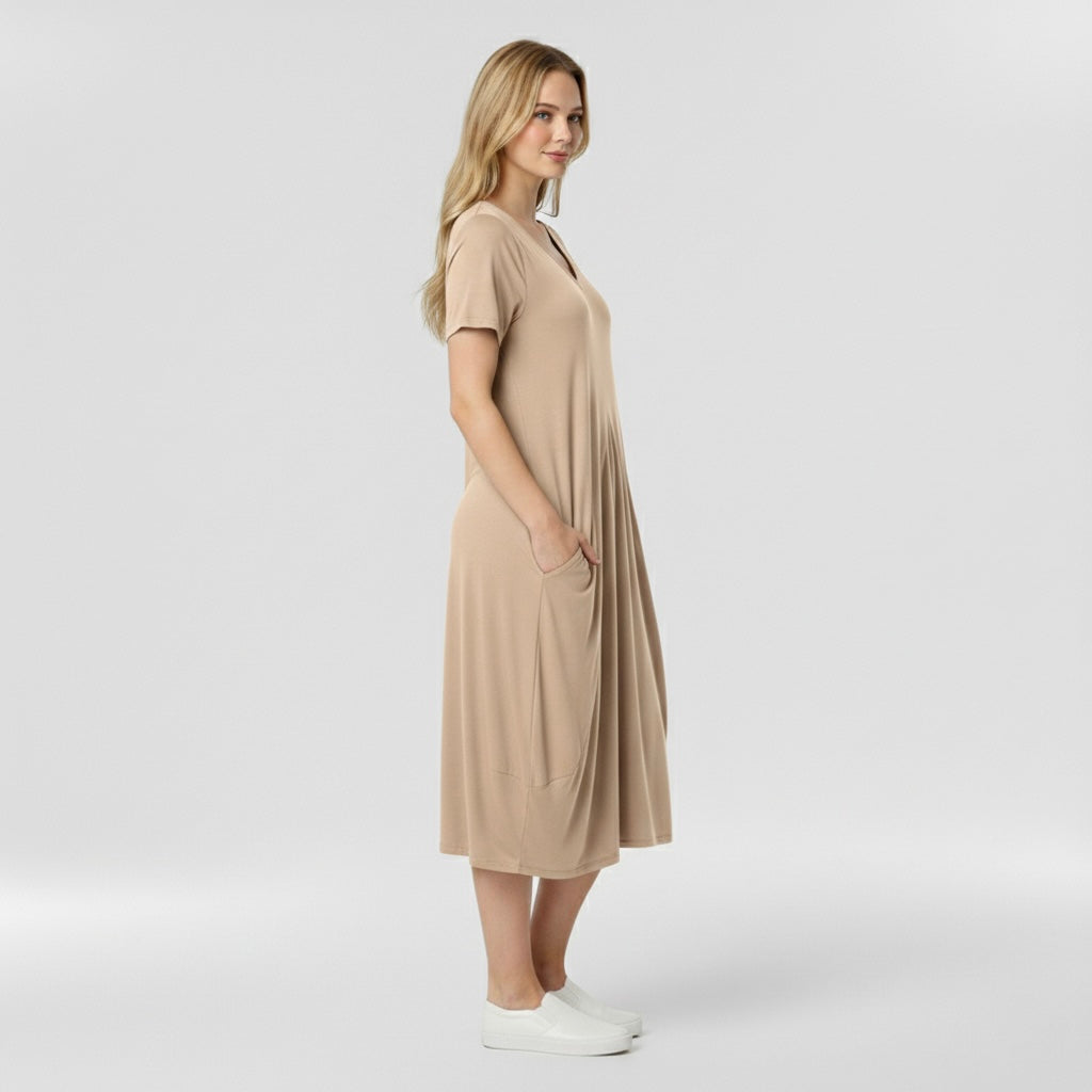 Marzenna | elegantní šaty zvýrazňující pas, nabízející uvolněný styl