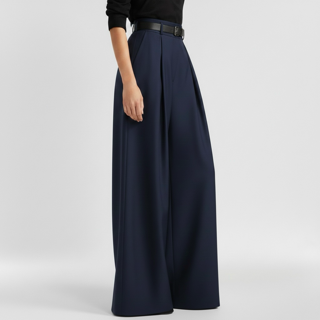 Γυναικείο παντελόνι με φαρδιά μπατζάκια και ψηλή μέση για κομψή καθημερινή εμφάνιση