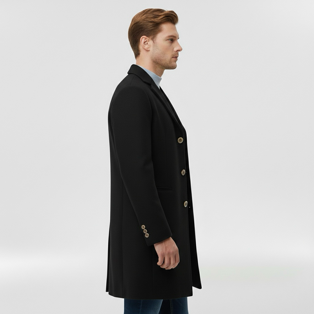 Trenchcoat für Herren mit Knöpfen für elegante Alltagsmäntel