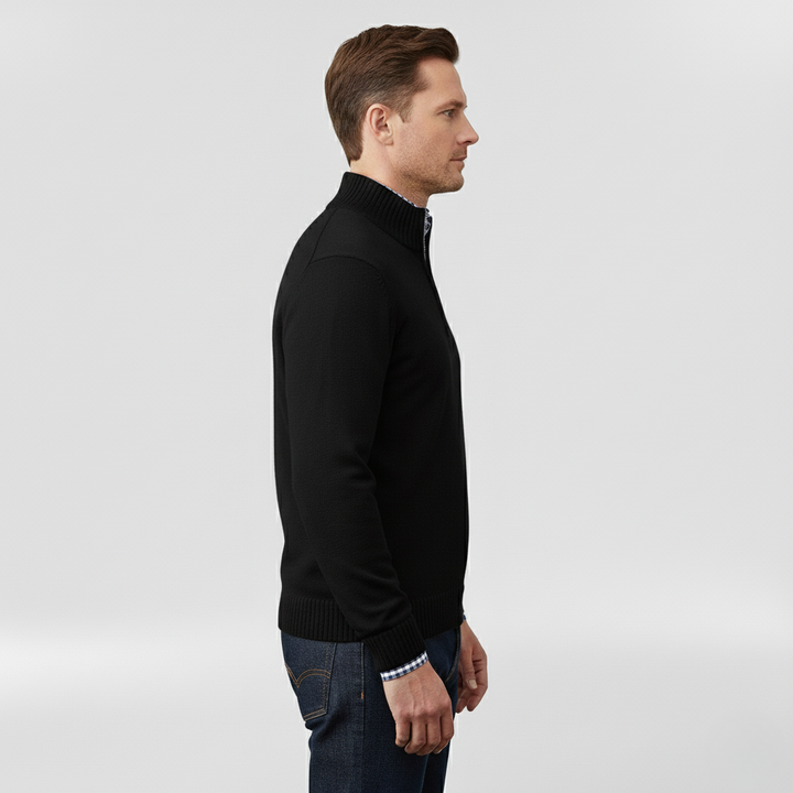 Pánský svetr se středním zipem pro vrstvení a každodenní nošení