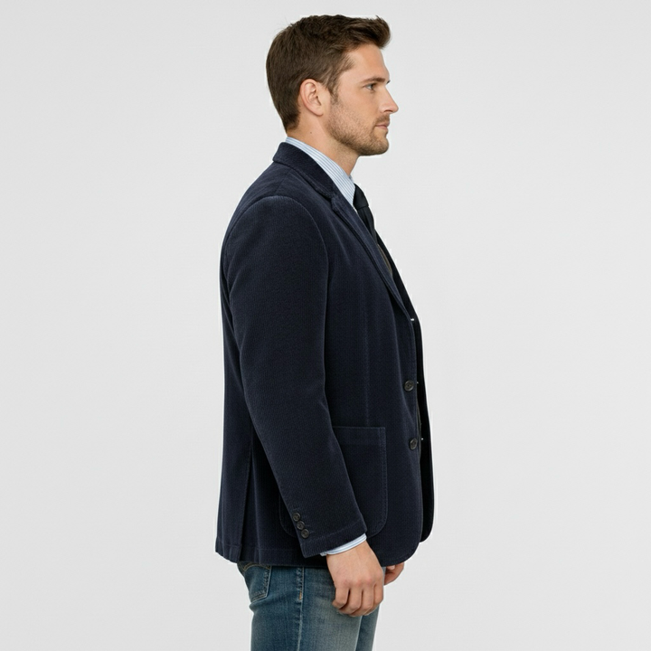 Sacou bărbați din catifea cu rever și nasturi