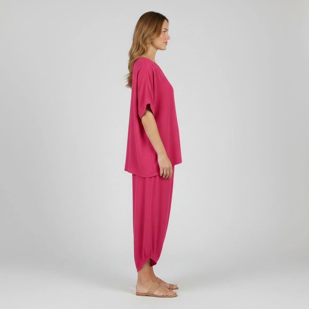 Pohodlná dvoudílná souprava pro ženy, top a volné kalhoty