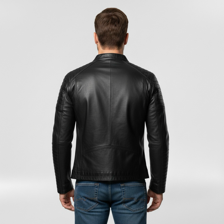 Pánská kožená bunda se zapínáním na zip pro každodenní běžné nošení