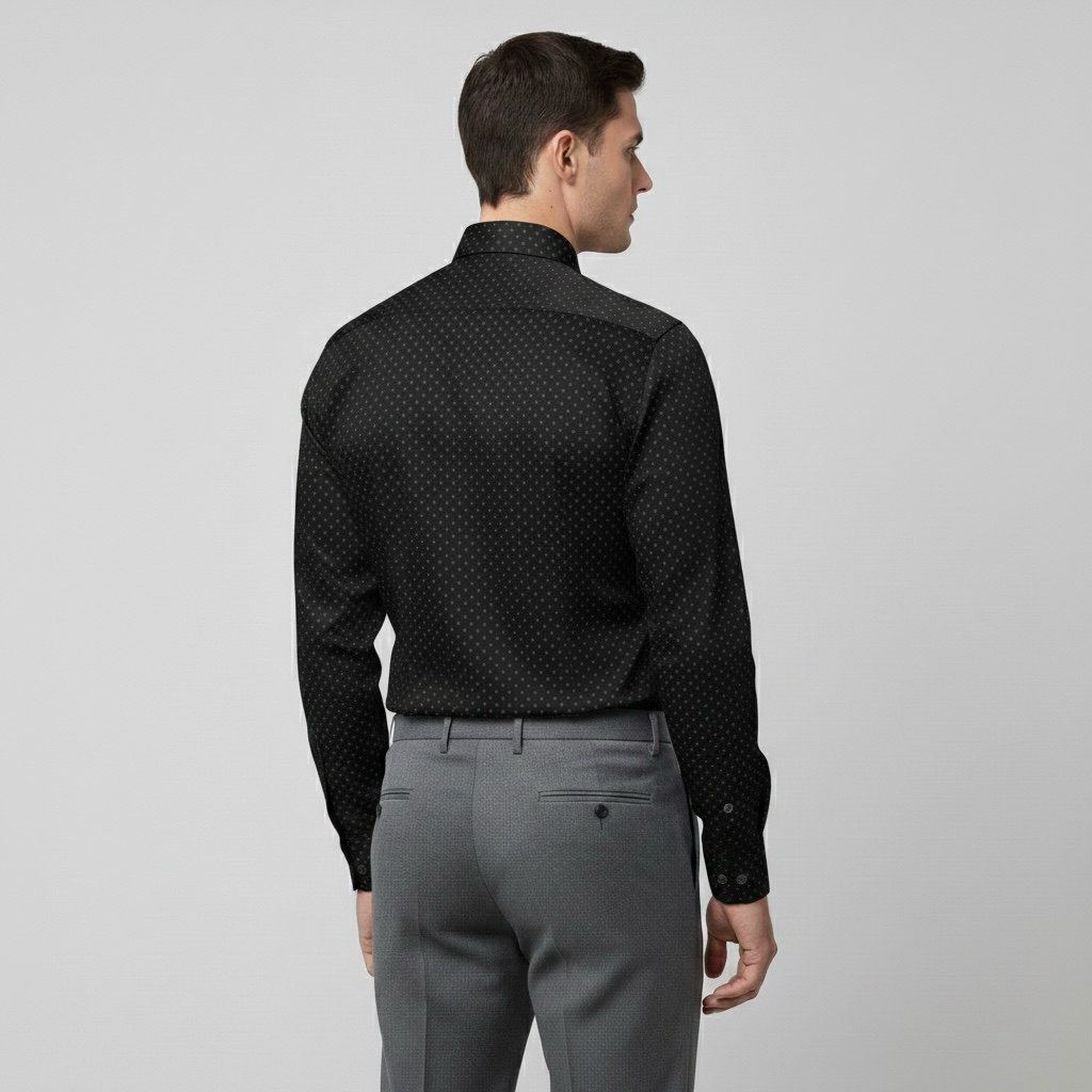 Μακρυμάνικο πουκάμισο με γιακά με κουμπιά για άνδρες, κομψό και καθημερινό