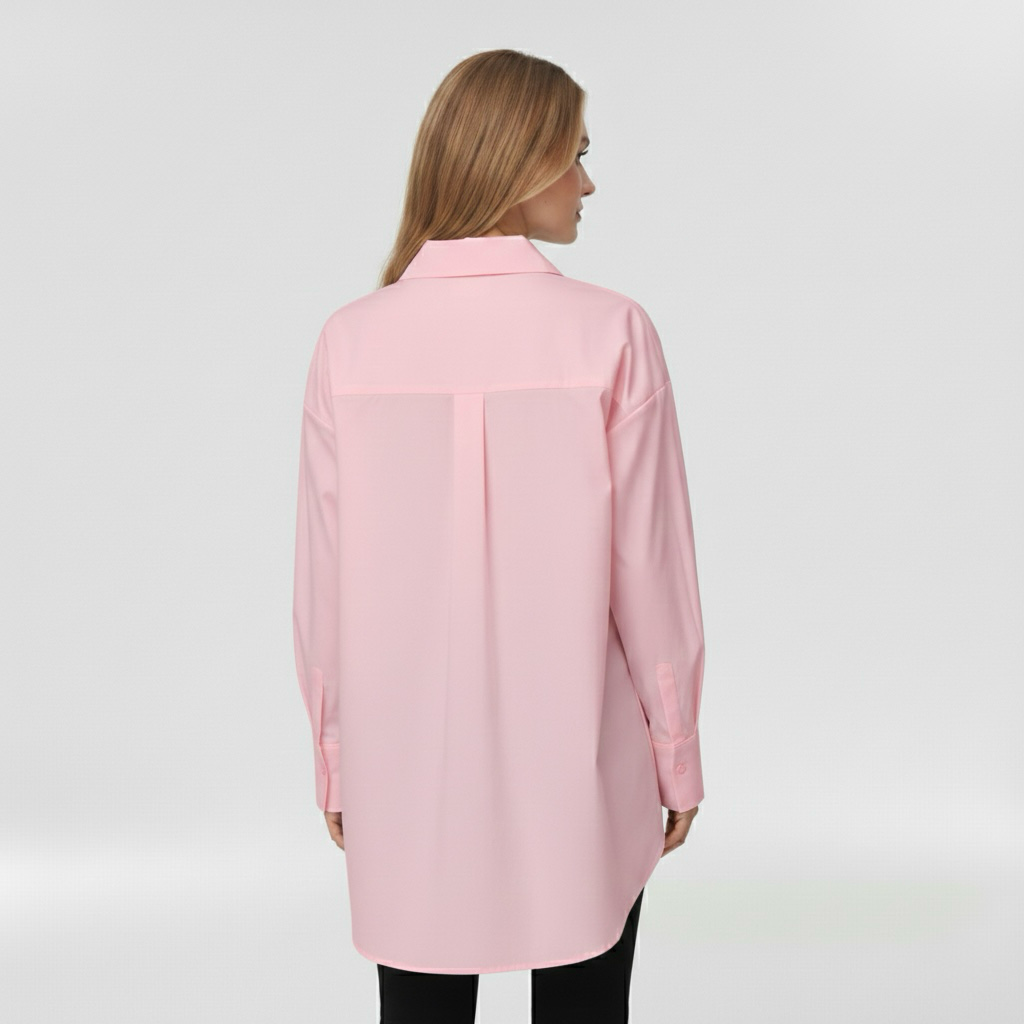 Camicia con bottoni da donna a maniche lunghe per l'ufficio