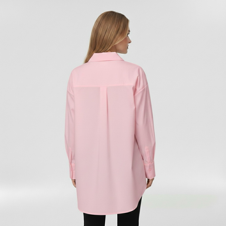 Camicia con bottoni da donna a maniche lunghe per l'ufficio