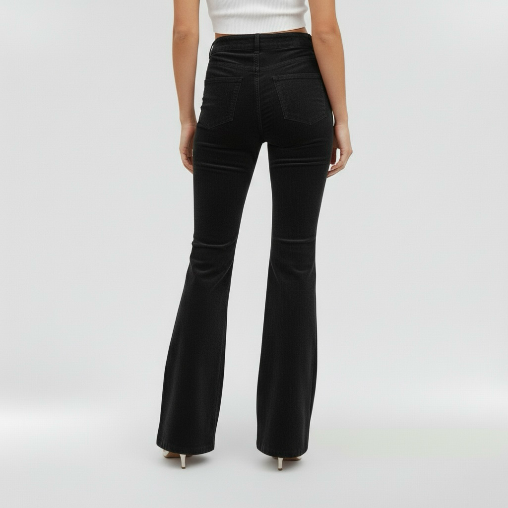 Γυναικεία παντελόνια με φαρδύ καμπάνα και ψηλή μέση για καθημερινή χρήση