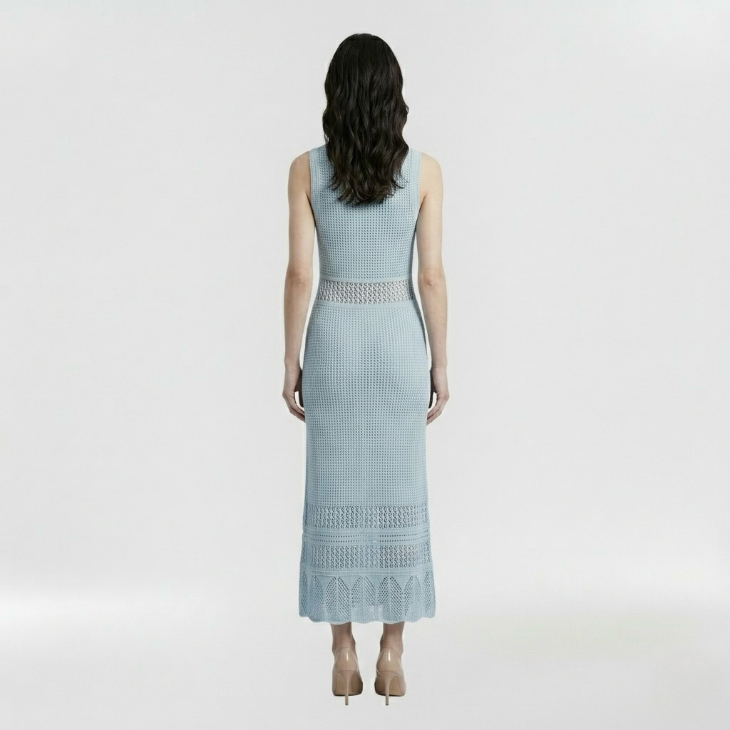 Μίντι φόρεμα χωρίς μανίκια για γυναίκες με εφαρμοστή σχεδίαση