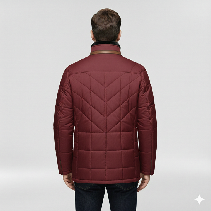 Kurtka męska z wysokim kołnierzem na zimę