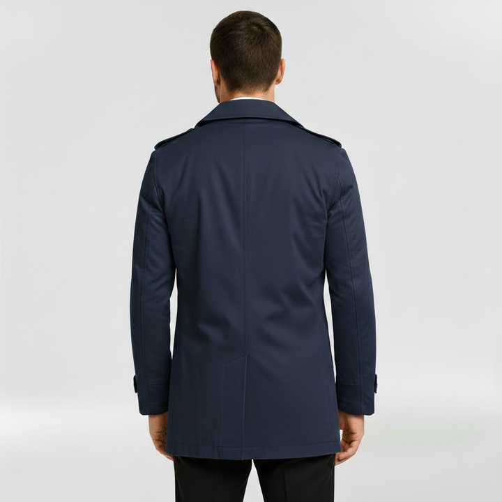 Płaszcz męski z kołnierzem z klapą do eleganckiej i codziennej odzieży wierzchniej