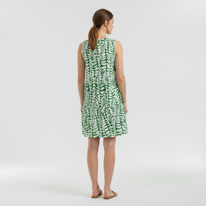 Dámské letní mini šaty bez rukávů s potiskem